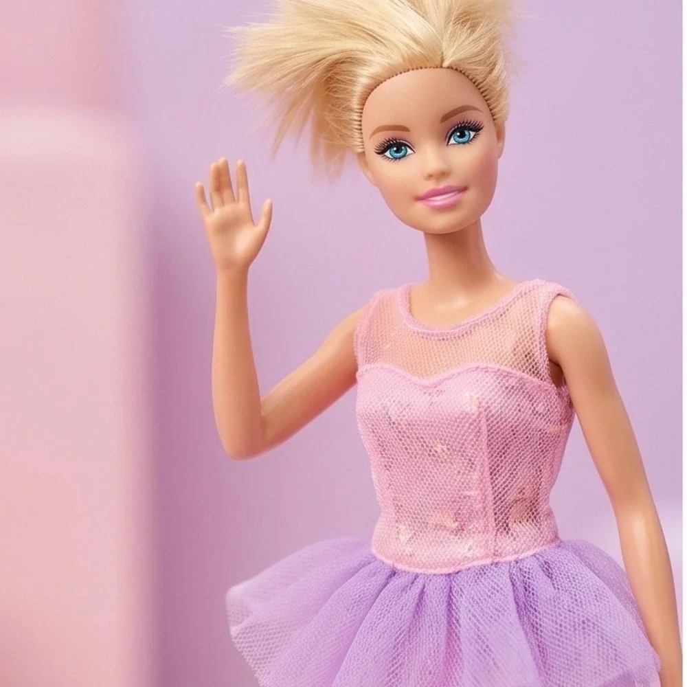 2009 Mattel Barbie Ballerina Doll Pink Purple Tutu Articulated‎ Legs